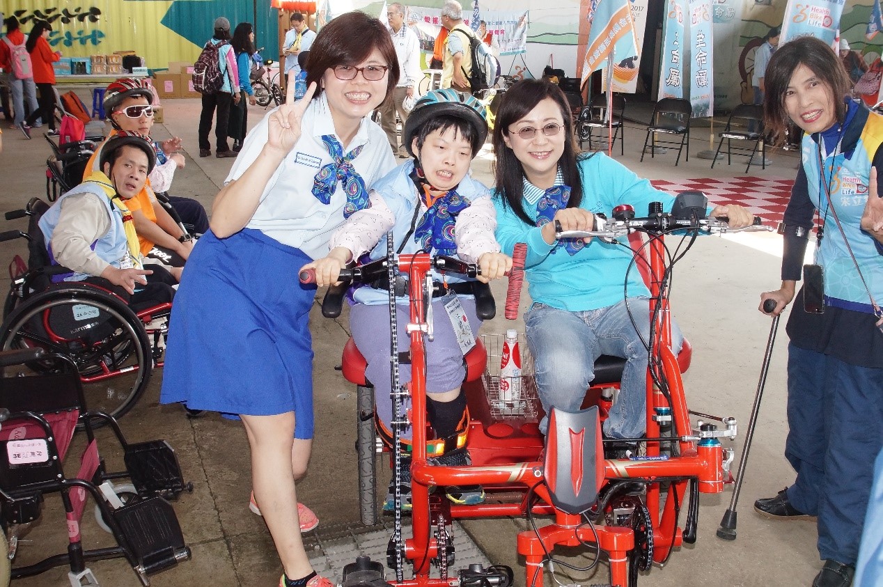 special bike riding with disabled person